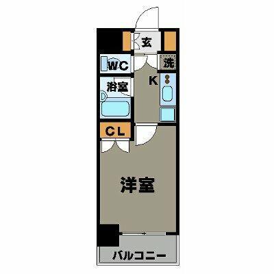 パレステュディオ広尾(1K/2階)の間取り写真
