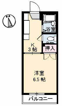 クレールY(1K/1階)の間取り写真