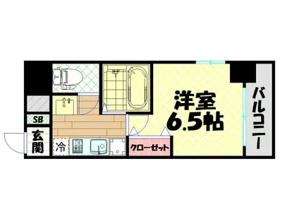 エスリード難波駅前(1K/5階)の間取り写真