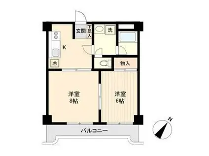 シエナ仙台I(2DK/4階)の間取り写真