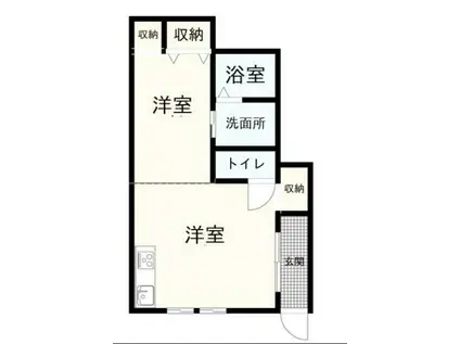 K・FORT(ワンルーム/1階)の間取り写真