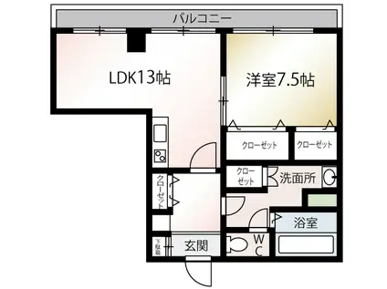 蕪木ビル(1LDK/4階)の間取り写真
