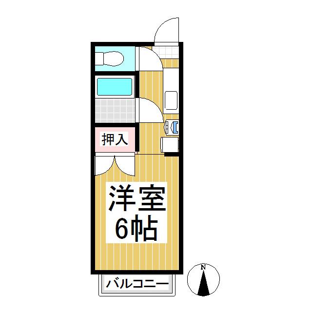 コーポコヤマ(1K/2階)の間取り写真