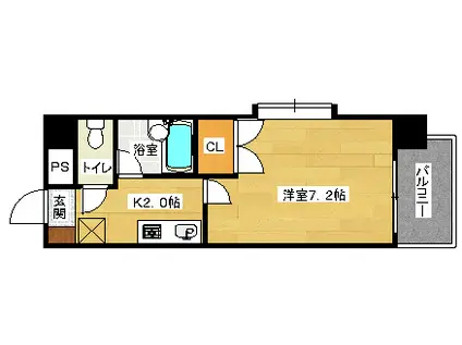 RESIDENCE岩本(1K/4階)の間取り写真