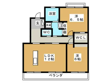 マンションボヌール(2LDK/2階)の間取り写真