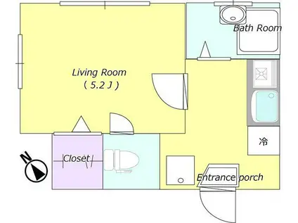 ミモザリバースクウェア薬院(1K/3階)の間取り写真