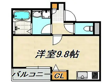 INFIN.S(ワンルーム/2階)の間取り写真