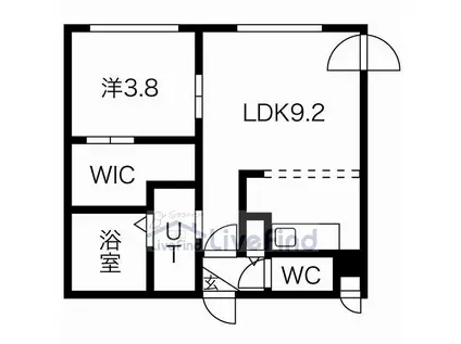 RUHE福住(1LDK/2階)の間取り写真
