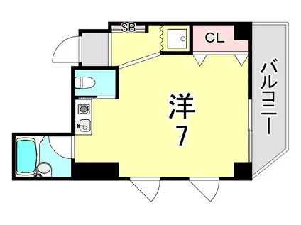 オズフラッツ本山(ワンルーム/3階)の間取り写真