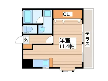 シャルマン(ワンルーム/1階)の間取り写真