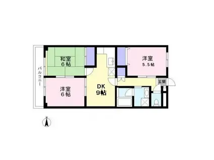 パティオイチヒロ(3DK/3階)の間取り写真