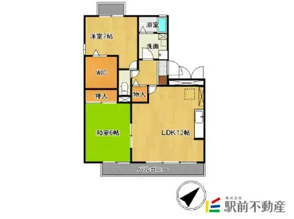 ヴィラコンフォールIIIA棟(2LDK/3階)の間取り写真