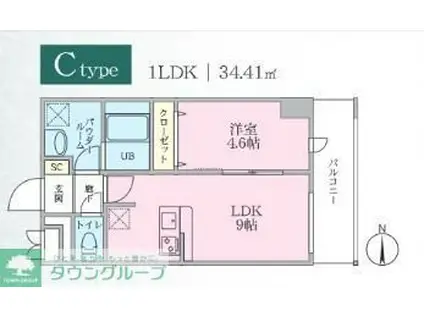 PLUMERIA(1LDK/7階)の間取り写真
