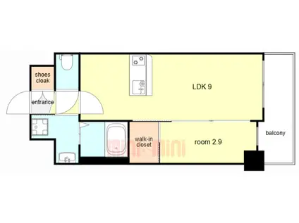 スワンズシティ神戸湊川II(1LDK/15階)の間取り写真