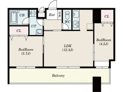 サムティ佐賀駅前SERENA(2LDK/4階)の間取り写真
