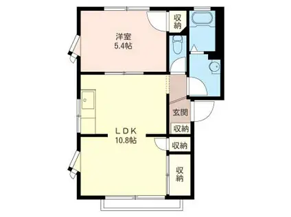 メゾンド-ル東深沢(1LDK/1階)の間取り写真