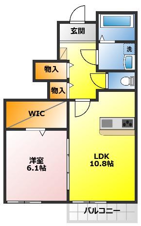 ROCOHOUSE(1LDK/1階)の間取り写真