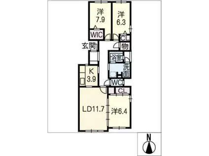 マストプラスII(3LDK/1階)の間取り写真
