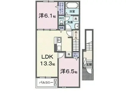 リベーラレシデンシア(2LDK/2階)の間取り写真