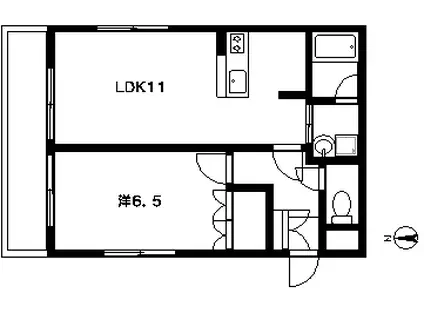 NSコート(1LDK/2階)の間取り写真
