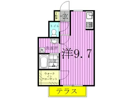 グリーンソレアード(ワンルーム/1階)の間取り写真