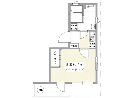 リヴィエール蓮根(1K/1階)の間取り写真