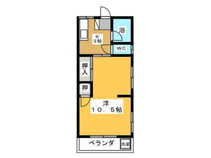 宮田ハイツ(1K/1階)の間取り写真