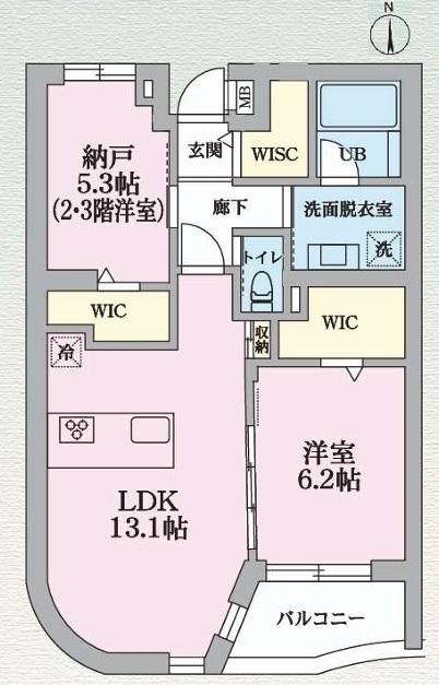 バンレーラ鷹番(2LDK/2階)の間取り写真