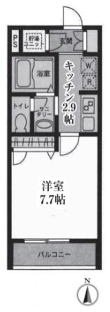 TS GARDEN川崎大師(1K/2階)の間取り写真