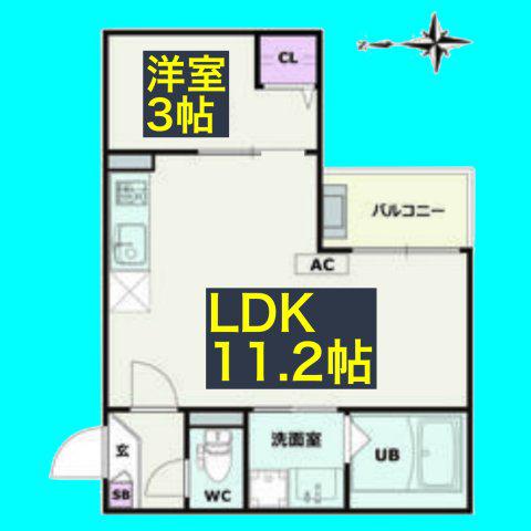 JACK SOTOSHINI(1LDK/1階)の間取り写真