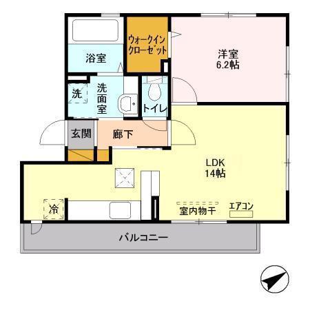 カンタービレ(1LDK/1階)の間取り写真