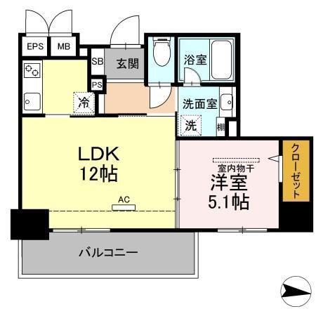 ADORABLE(1LDK/2階)の間取り写真