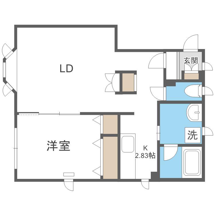 東武コートII(1LDK/2階)の間取り写真