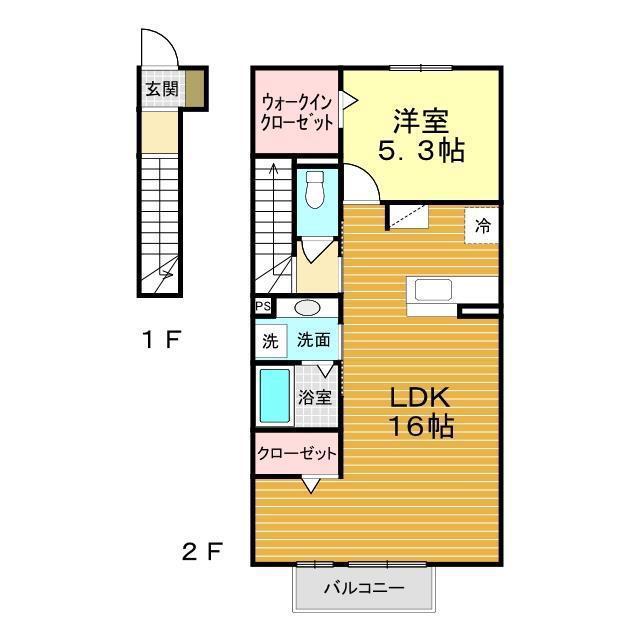 アルカディア / インペリアル アルカディア(1LDK/2階)の間取り写真