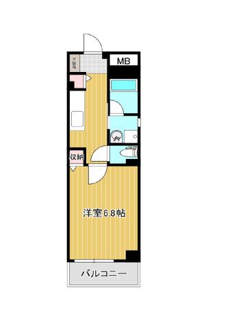 ウッドマンクロダ(1K/2階)の間取り写真