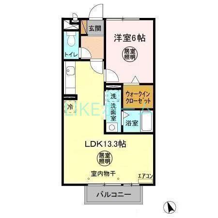 アルビオン(1LDK/1階)の間取り写真