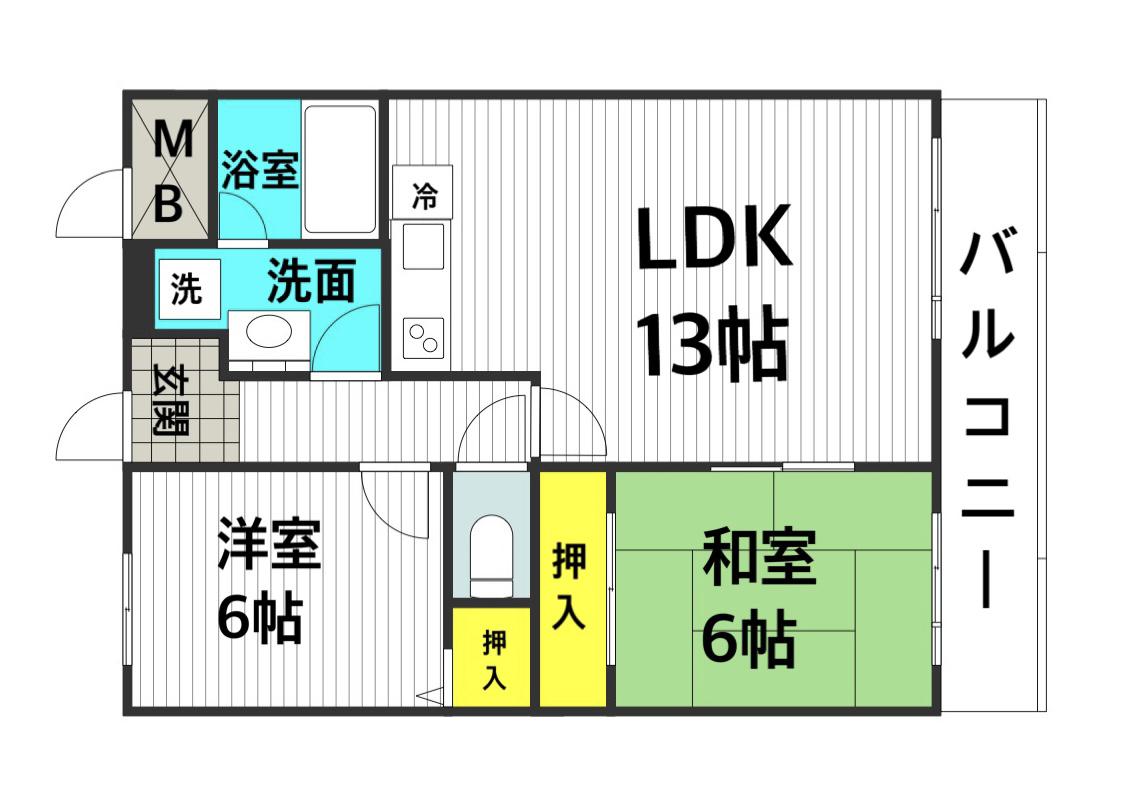 ネストクレール(2LDK/3階)の間取り写真