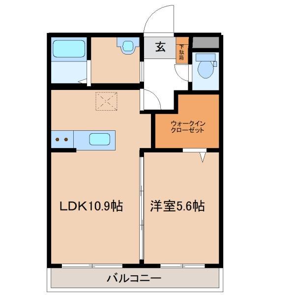 BLISS小池原(1LDK/5階)の間取り写真