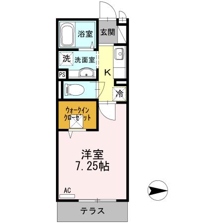 シェルハウス上中里B(1K/1階)の間取り写真