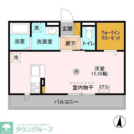 ディアコート(ワンルーム/3階)の間取り写真