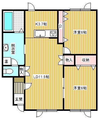 エスペランサVII(2LDK/1階)の間取り写真