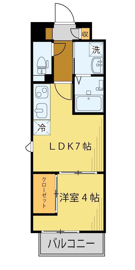 シェルグランデ六丁目(1LDK/3階)の間取り写真