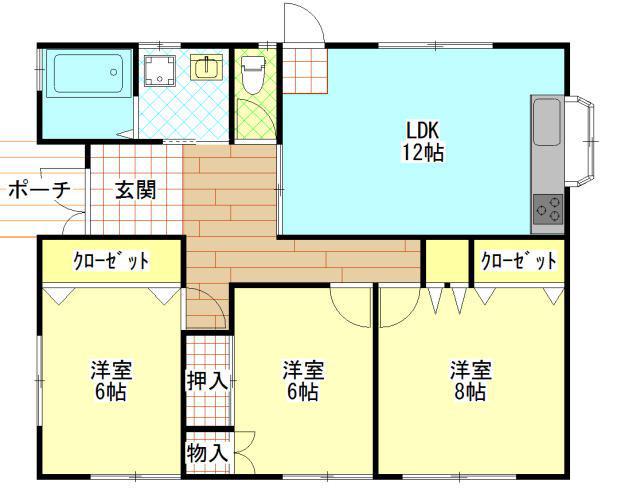リバーストーン(3LDK/1階)の間取り写真