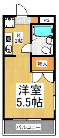 レヂオンス久米川PART7(ワンルーム/5階)の間取り写真