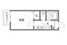 SHIINO MANSIONII(1K/1階)の間取り写真