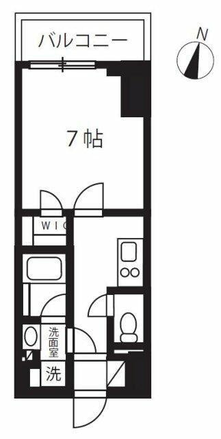 プライムメゾン千葉新町(1K/8階)の間取り写真