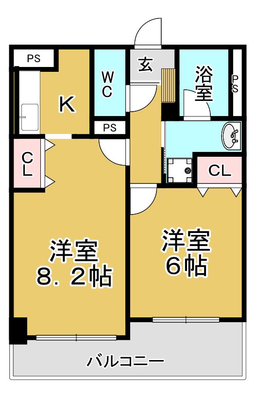 いずみTOWN HILLS(2K/1階)の間取り写真