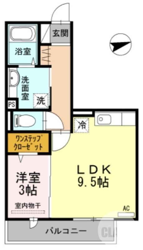 グレイス北花田(1LDK/2階)の間取り写真