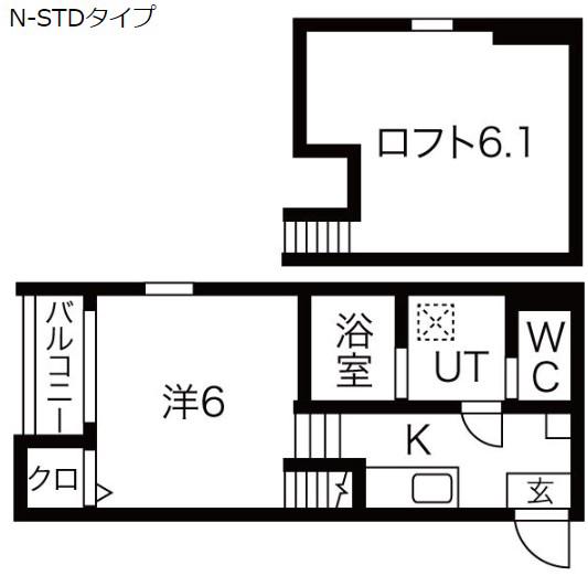 AVANTI (1K/2階)の間取り写真