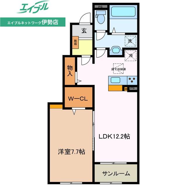 カーサ ヴィオーラ I(1LDK/1階)の間取り写真